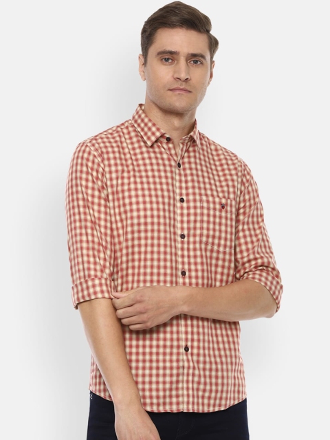 

Louis Philippe Sport Men Red & Beige Slim Fit Checked Casual Shirt