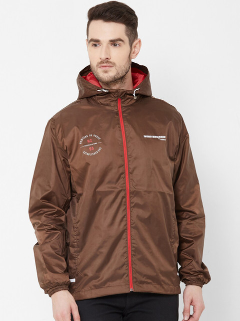 

Zeel Men Brown Printed Windcheater Sporty Jacket