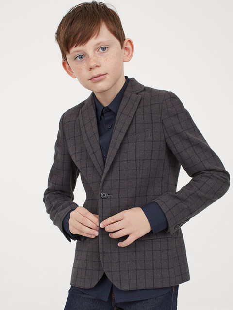 

H&M Boys Grey Solid Cotton Jacket