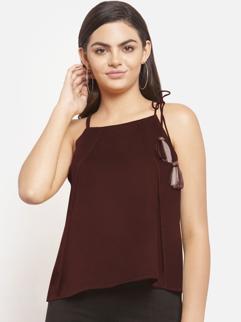 

Martini Women Coffee Brown Solid A-Line Top