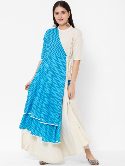 

Vedic Women Blue Colourblocked Maxi Dress
