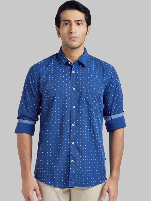 

Parx Men Blue Regular Fit Printed Casual Shirt