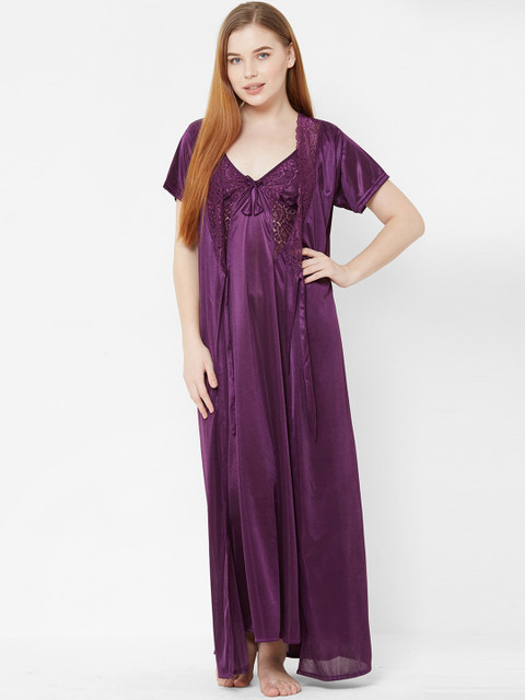 

FashionRack Purple Solid Nightdress