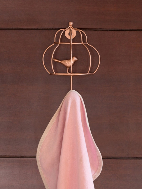 

ExclusiveLane Copper-Toned Solid Bird In A Cage Handcrafted Towel Holder