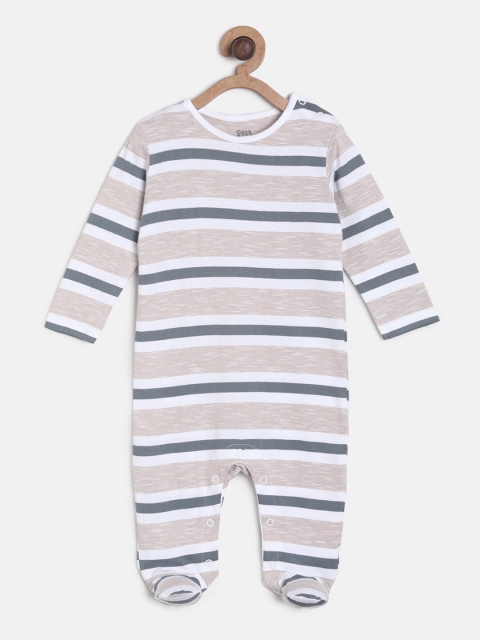 

MINI KLUB Boys White & Grey Striped Sleepsuit