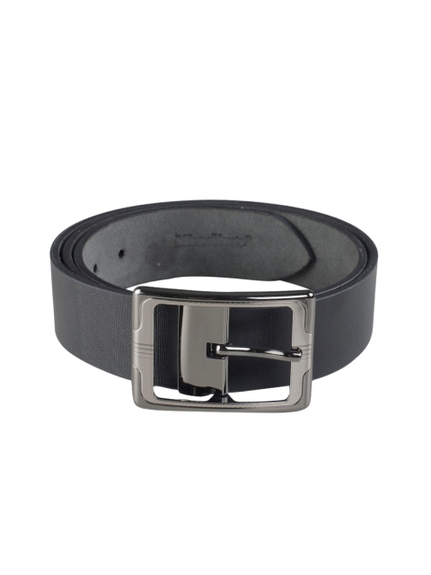

Khadims Men Black Solid Leather Belt