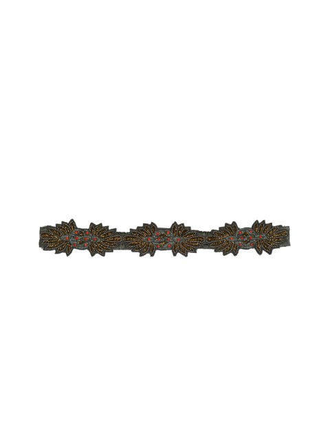 

Diwaah Women Grey & Bronze-Toned Embellished Stretchable Belt
