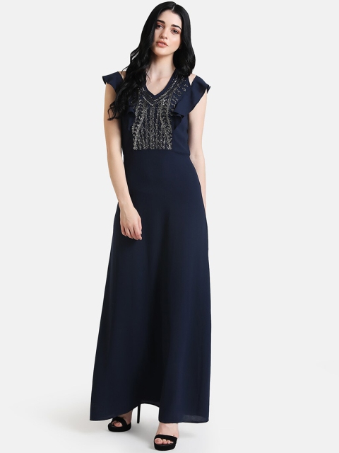 

Kazo Women Blue Embellished Maxi Dress