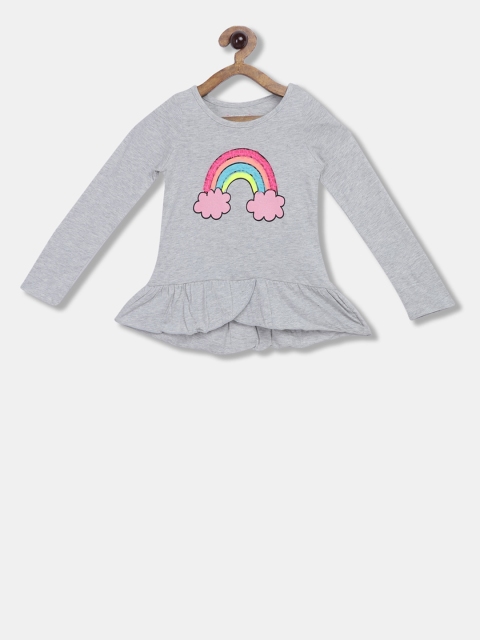 

The Childrens Place Girls Grey Printed Top