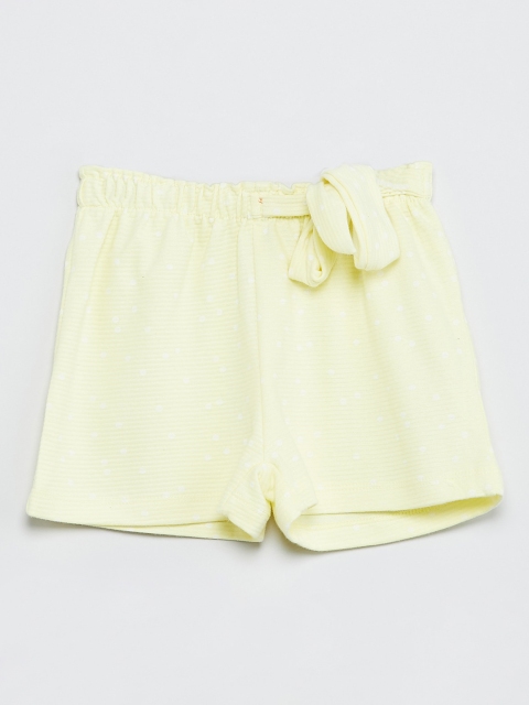 

max Girls Yellow Striped Regular Shorts