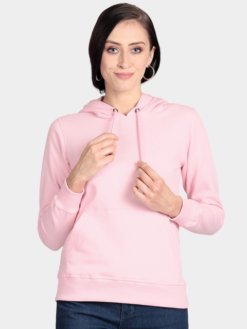

Free Authority Women Pink Solid Hooded Sweatshirt