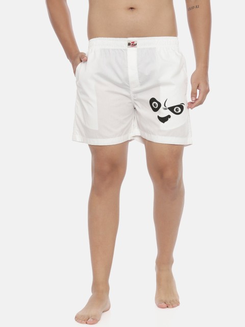 

Bushirt Men White Printed Pure Cotton Boxers