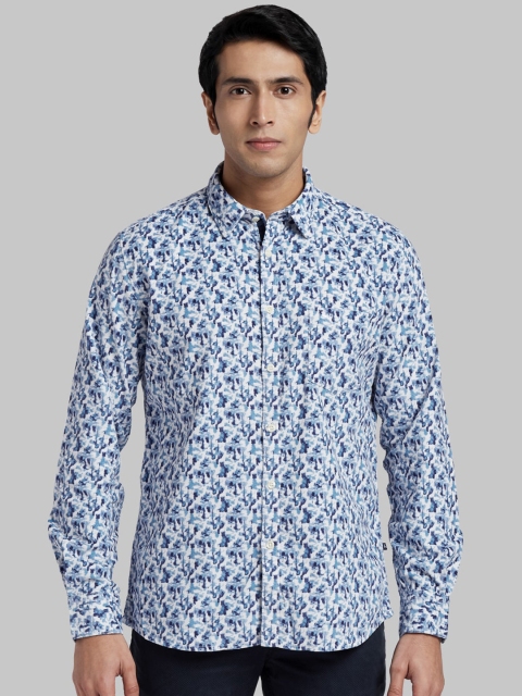 

Parx Men White & Blue Regular Fit Printed Casual Shirt