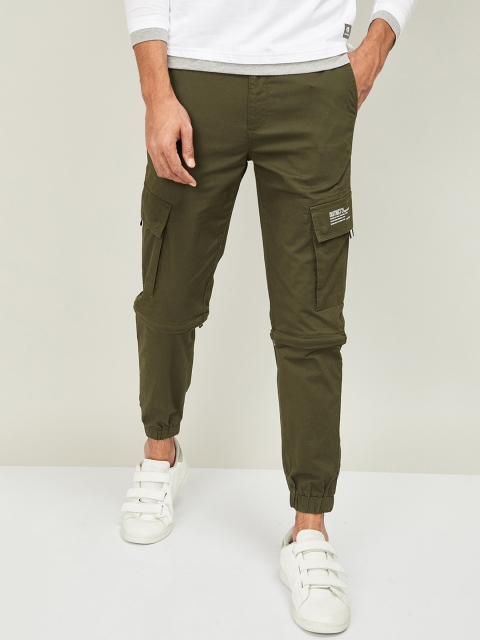 

Bossini Men Olive Green Slim Fit Solid Joggers