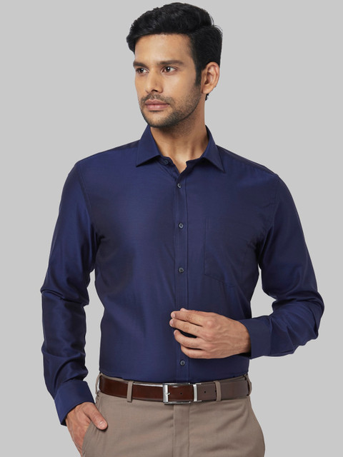 

Park Avenue Men Blue Regular Fit Self Design Formal Shirt