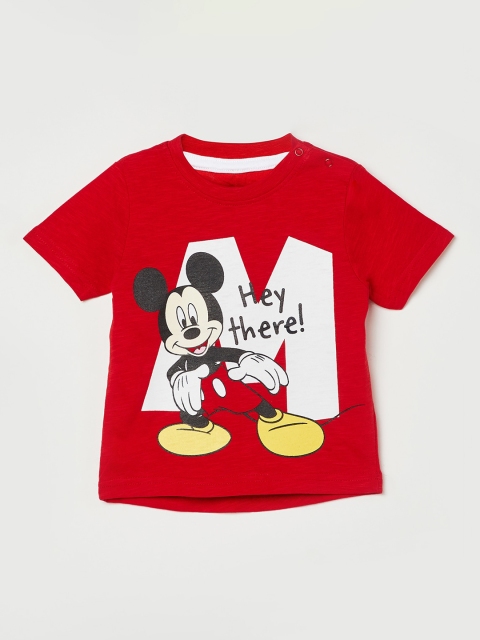

Juniors by Lifestyle Boys Red Mickey Mouse Printed Round Neck T-shirt