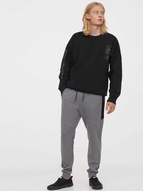 

H&M Men Grey Solid Sustainable Joggers Skinny Fit