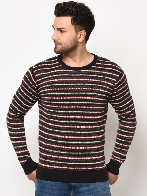 

98 Degree North Men Multicoloured Striped Pullover Sweater, Multi