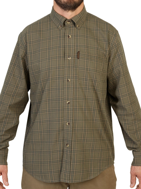 

SOLOGNAC By Decathlon Men Green & Beige Regular Fit Checked Casual Shirt