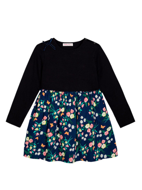 

Budding Bees Girls Black Floral Printed A-Line Dress