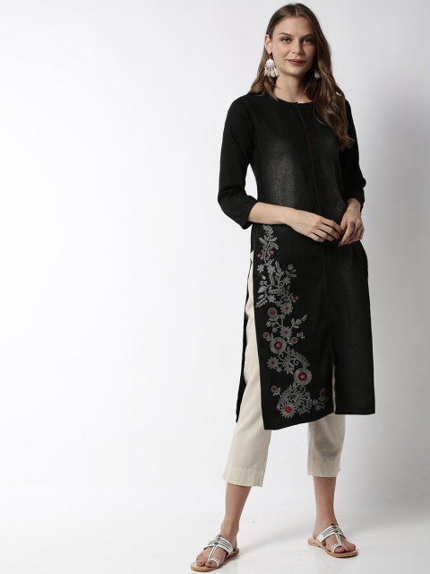 

Soch Women Black Printed Straight Kurta