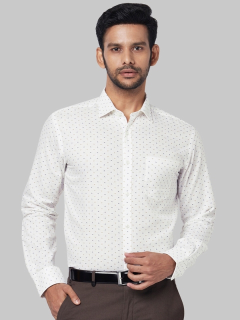 

Park Avenue Men White Regular Fit Printed Formal Shirt