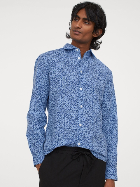 

H&M Blue Printed Regular Fit Shirt