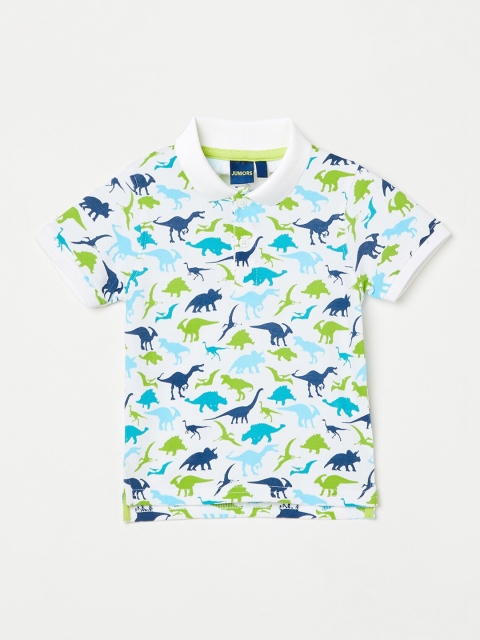 

Juniors by Lifestyle Boys White & Green Dino Print T-shirt
