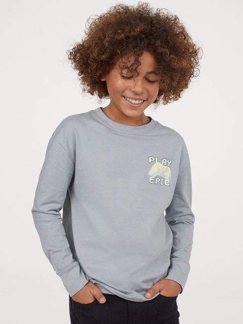 

H&M Boys Blue Printed Jersey Top