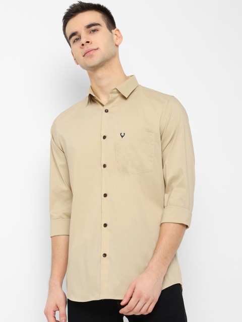 

Allen Solly Men Beige Slim Fit Solid Casual Shirt