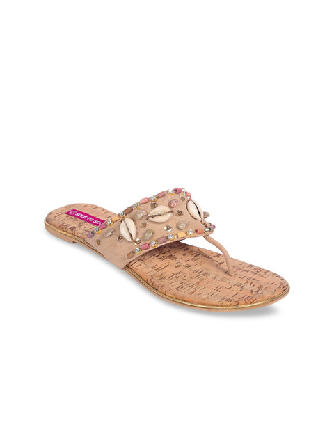 

Sole To Soul Women Beige Woven Design Open Toe Flats