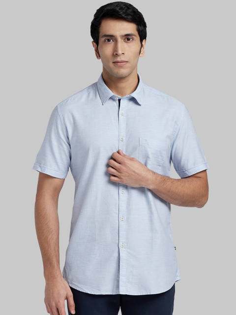 

Parx Men Blue Regular Fit Solid Casual Shirt