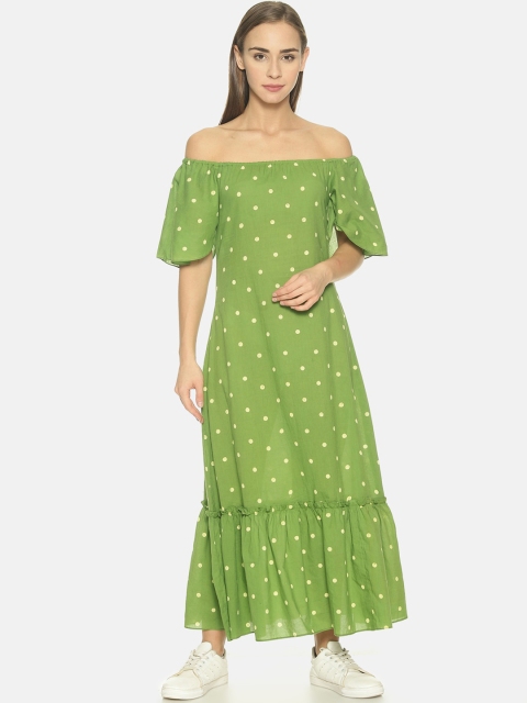 

NANGALIA RUCHIRA Women Green Printed A-Line Dress