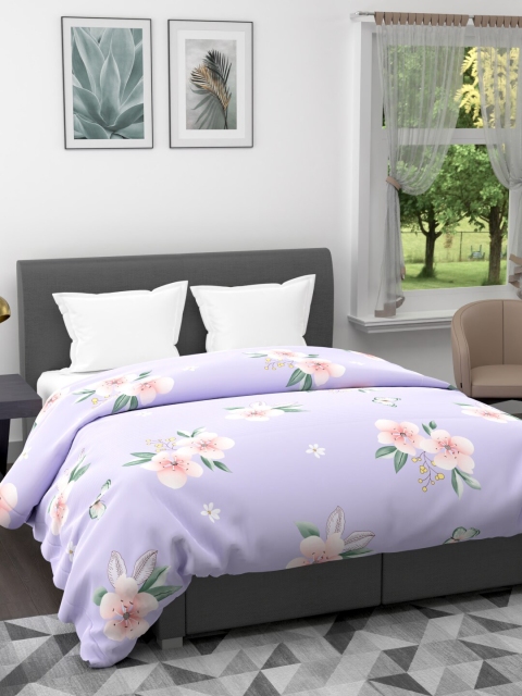 

BIANCA Purple Floral AC Room 150 GSM Double Bed Comforter