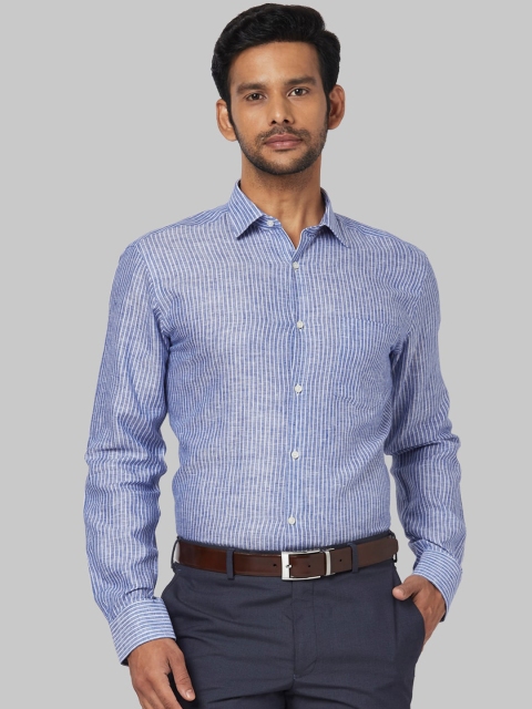 

Park Avenue Men Blue Regular Fit Striped Formal Shirt