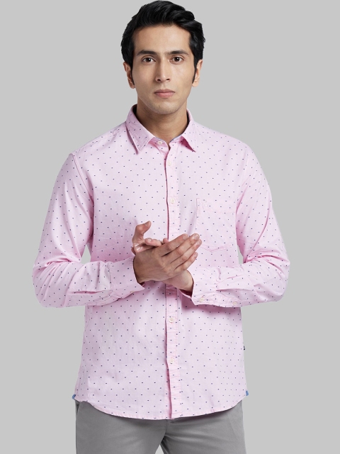 

Parx Men Pink & Blue Regular Fit Printed Casual Shirt
