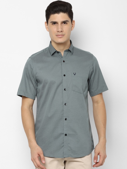 

Allen Solly Men Grey Slim Fit Self Design Casual Shirt