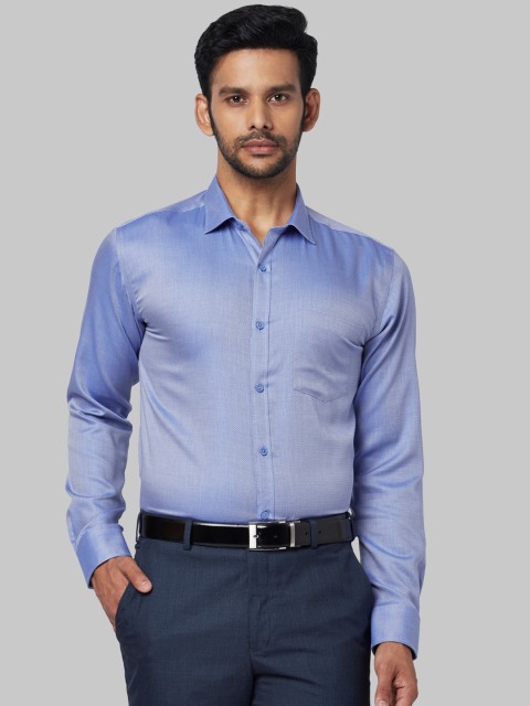 

Park Avenue Men Blue Regular Fit Self Design Formal Shirt