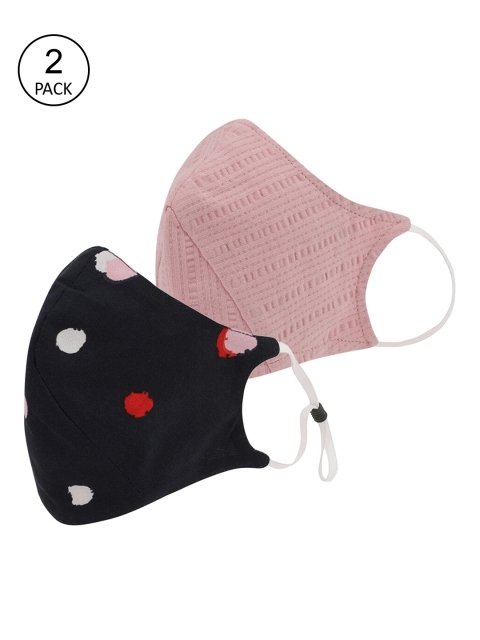 

Kazo Women Pack Of 2 2-Ply Reusable Adjustable Cloth Masks, Black