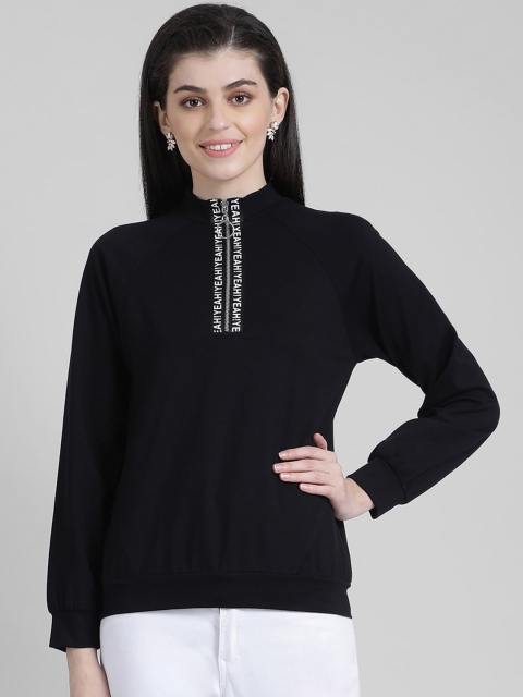 Zink London Women Black Solid Sweatshirt