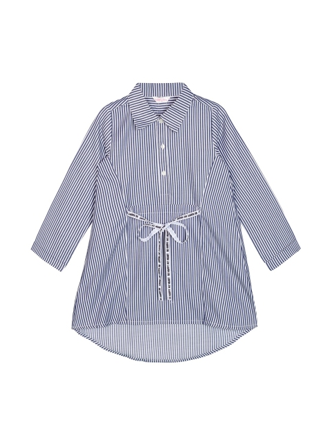 

Budding Bees Girls Blue Striped Shirt Dress