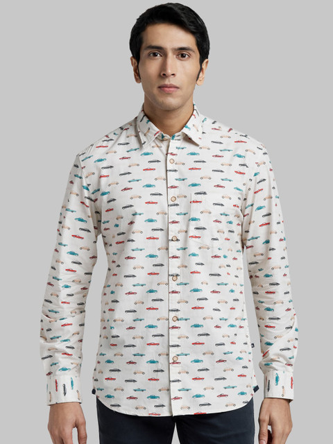 

Parx Men Cream-Coloured Regular Fit Printed Casual Shirt
