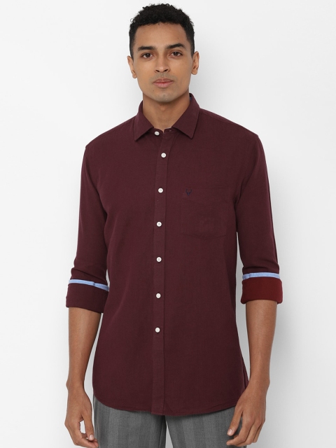 

Allen Solly Men Maroon Slim Fit Solid Casual Shirt