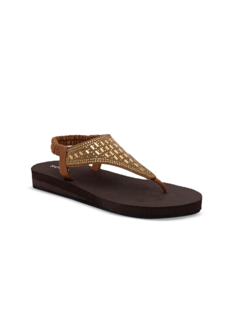 

Rocia Women Gold-Toned Solid Open Toe Flats
