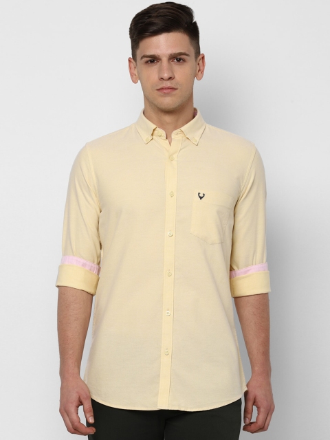 

Allen Solly Men Yellow Slim Fit Solid Casual Shirt