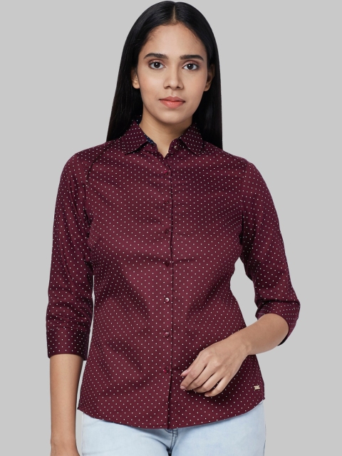 

Park Avenue Woman Women Maroon Regular Fit Printed Casual Shirt