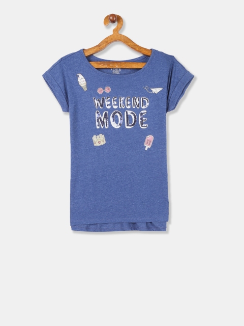 

The Childrens Place Girls Blue & Black Printed Top