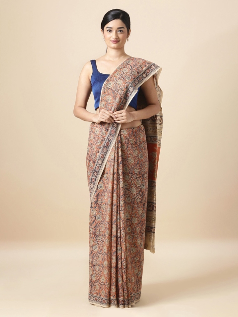 

Taneira Multicoloured Pure Cotton Printed Block Print Saree, Multi