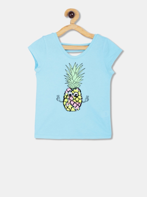 

The Childrens Place Girls Blue Printed Top