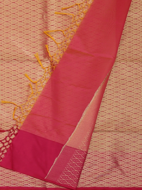 

Pothys Green & Red Jute Cotton Woven Design Saree